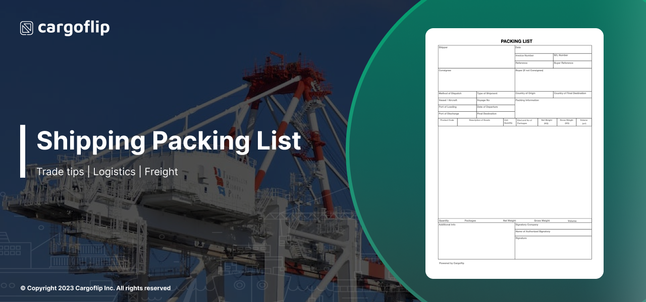 Shipping Packing List